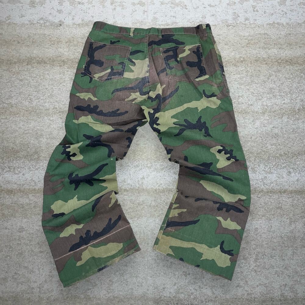 Vintage 90s Bass Pro Camo Tactical Pants 40x30 Baggy Fit Crazy Woodland Pattern